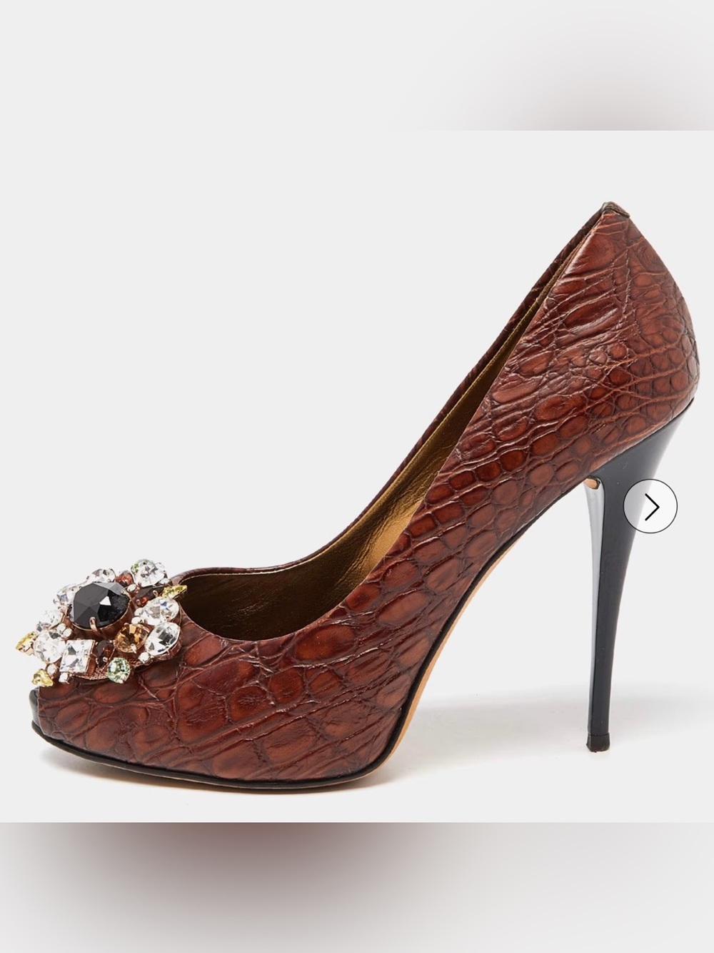 Giuseppe Zanotti Brown
Croc Embossed Leather heels